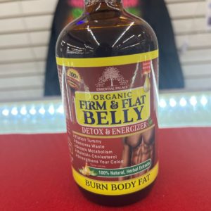 A bottle of organic firm and flat belly