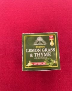 A box of lemon grass and thyme lip balm.