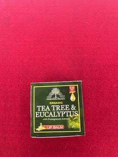 A box of tea tree and eucalyptus lip balm