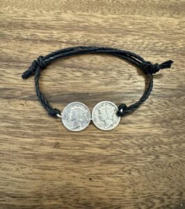Double Real Silver Messenger Money Bracelet
