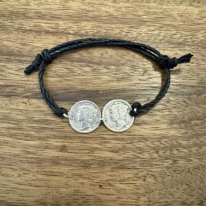 Double Real Silver Messenger Money Bracelet